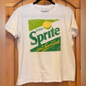 Coca Cola Sprite Graphic Short Sleeve Tee - White with Green & Yellow Logo